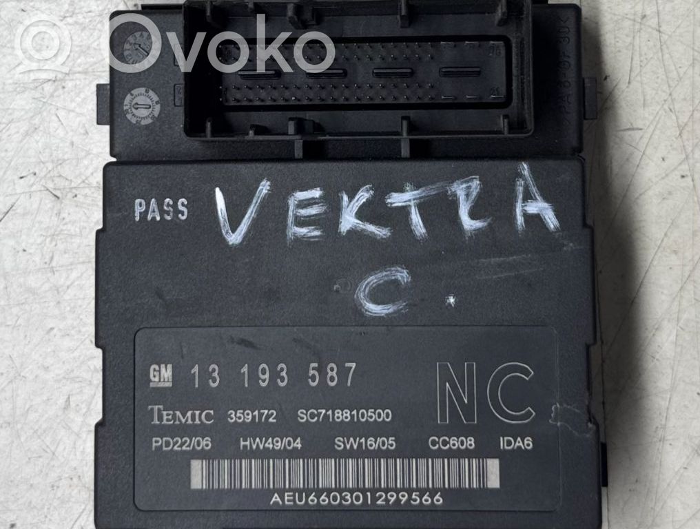 Opel Vectra C Unité de commande / module de verrouillage centralisé porte 