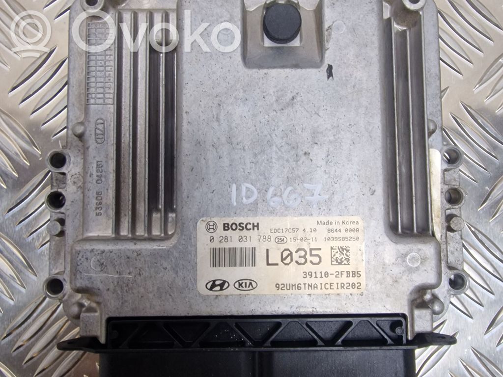 Engine control unit/module   391102FBB5,1039S85250,0281031788