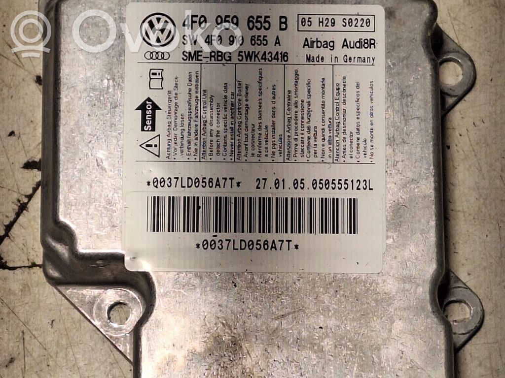 Airbag control unit/module   4F0959655B,4F0910655A,5WK43416,0037LD056A7T,05H29S0220