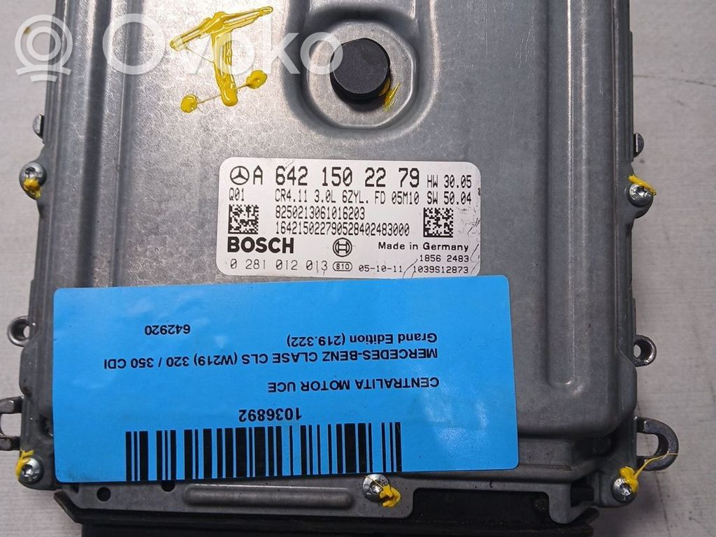Mercedes-Benz CLS C219 Unitate/modul de control motor 