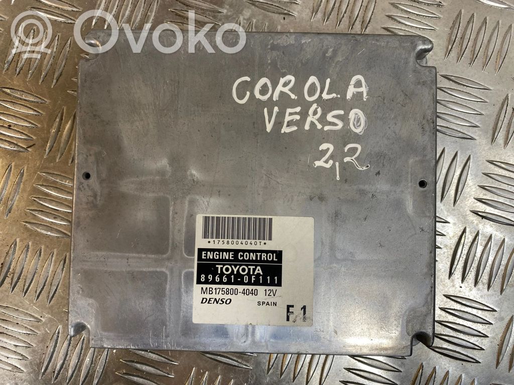Toyota Corolla Verso AR10 Engine control unit/module 