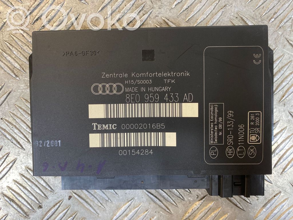 Audi A4 S4 B6 8E 8H Mukavuusmoduuli 