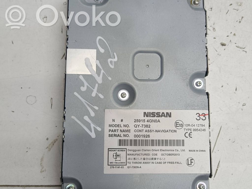 Infiniti Q50 GPS navigation control unit/module 