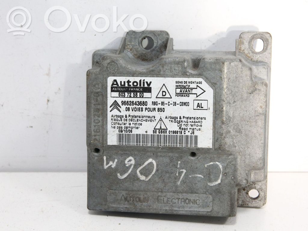 Citroen C4 I Airbag control unit/module 