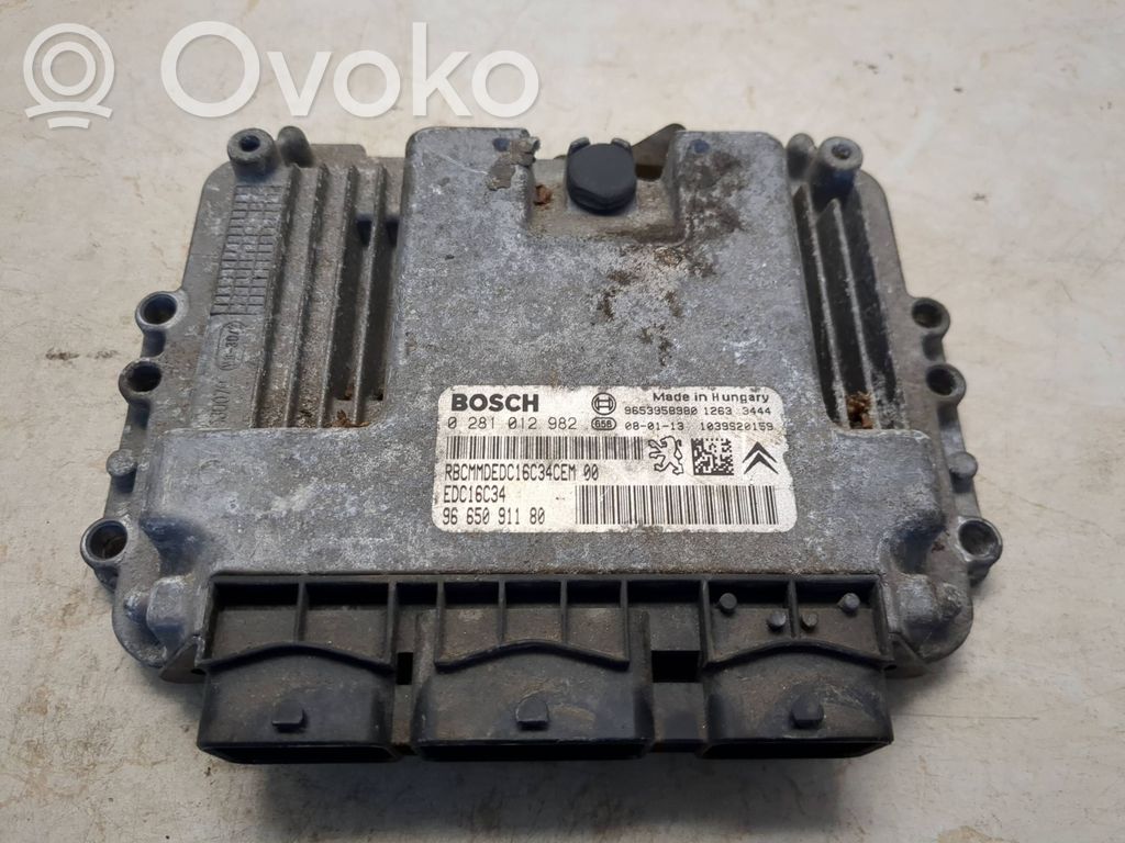 Engine control unit/module   0281012982,9665091180,9653958980