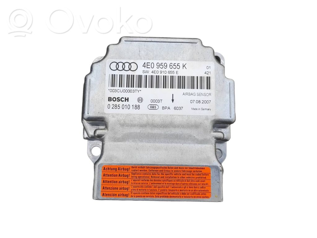 Audi A8 S8 D3 4E Airbag control unit/module 