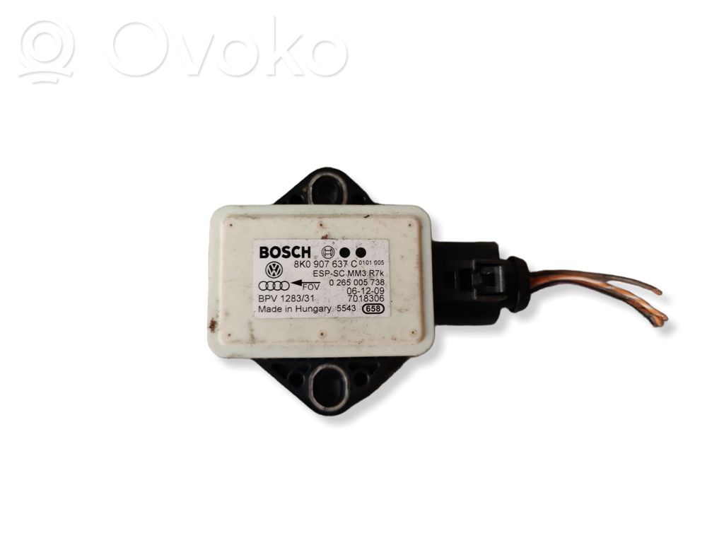Audi A4 S4 B8 8K ESP acceleration yaw rate sensor 