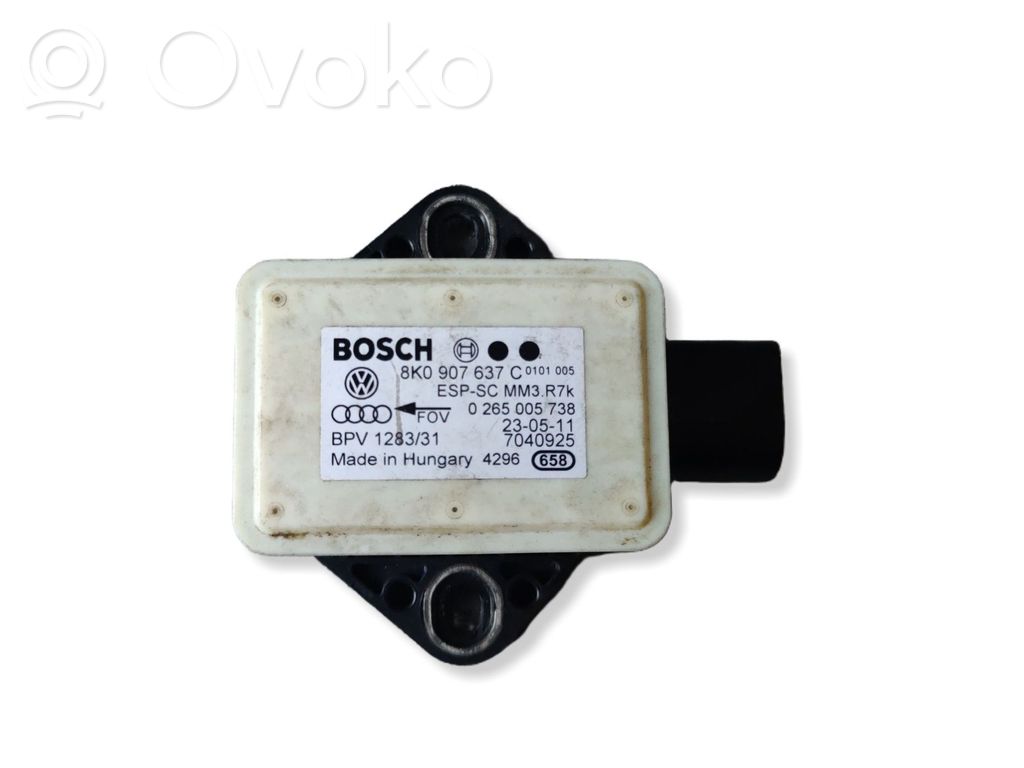 Audi A4 S4 B8 8K ESP acceleration yaw rate sensor 