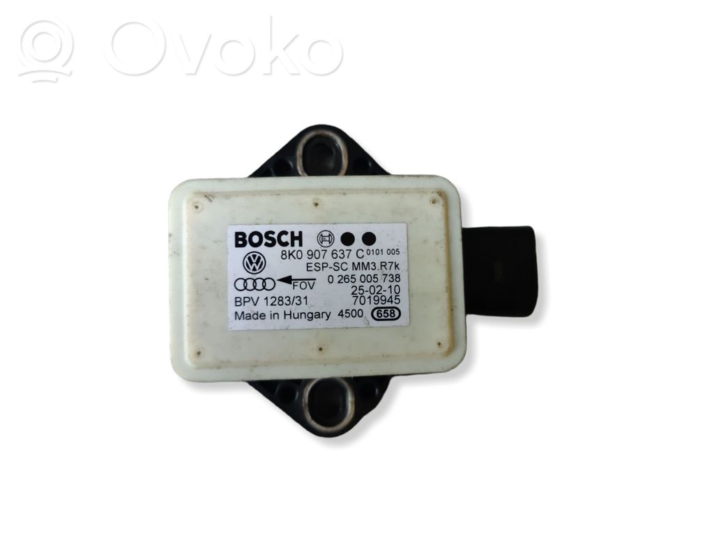Audi A4 S4 B8 8K ESP acceleration yaw rate sensor 
