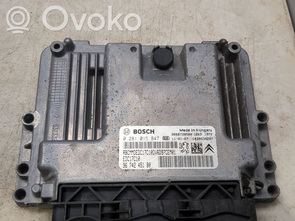 Engine control unit/module   9666729580,9674245180,0281015847