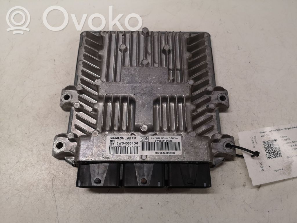 Engine control unit/module   SW9665164380,HW9663122980,5WS40534DT