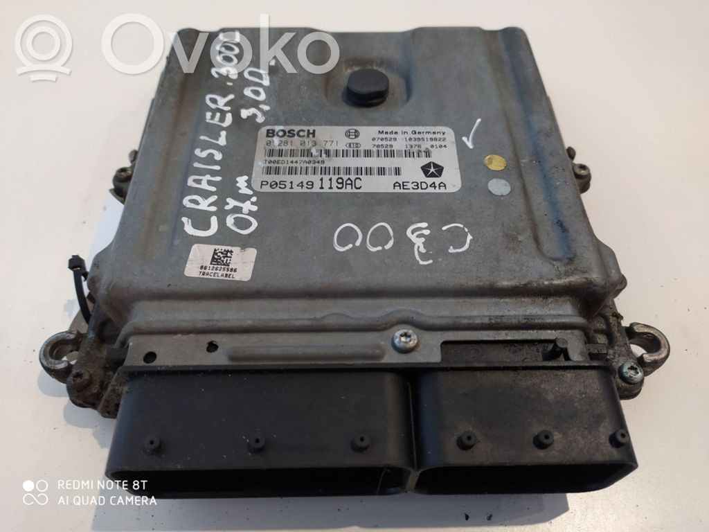 Engine control unit/module   0281013771,P05149119AC