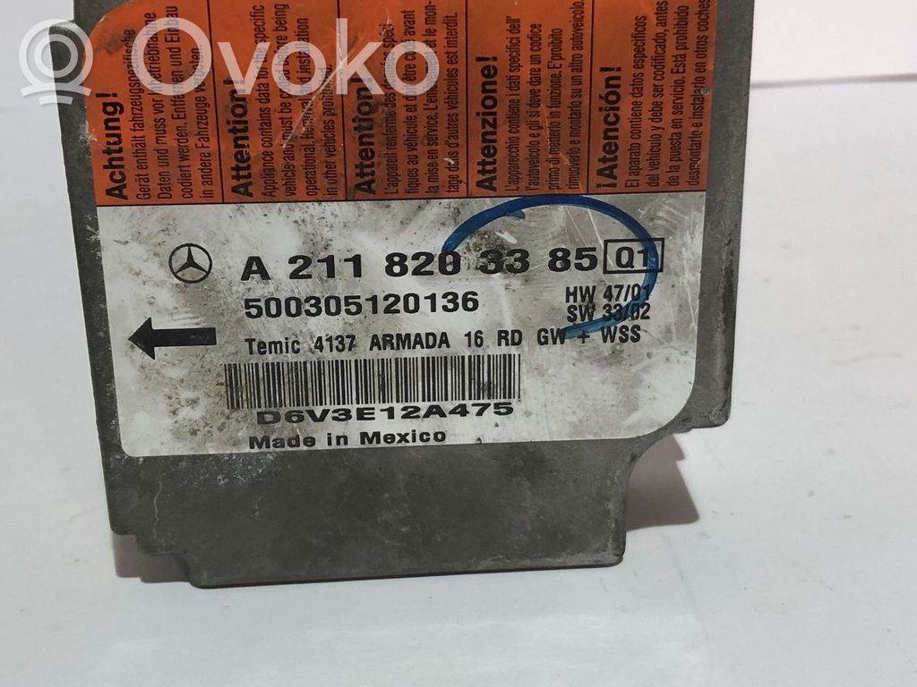 Mercedes-Benz E W211 Airbag control unit/module 