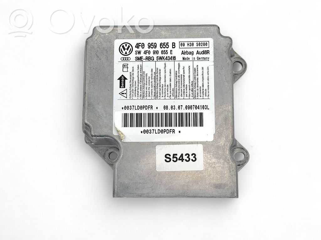 Audi A6 S6 C6 4F Unidad de control/módulo del Airbag 