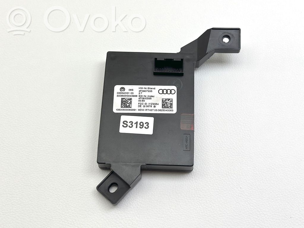 Audi A6 S6 C6 4F Moduł / Sterownik systemu uruchamiania bezkluczykowego 