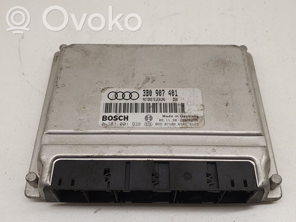 Engine control unit/module ECU   3B0907401,0281001938