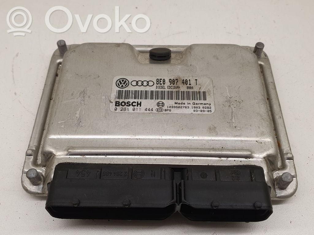 Engine control unit/module ECU   8E0907401T,0281011444