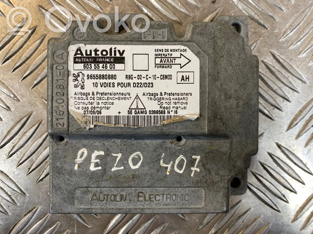 Peugeot 407 Sterownik / Moduł Airbag 