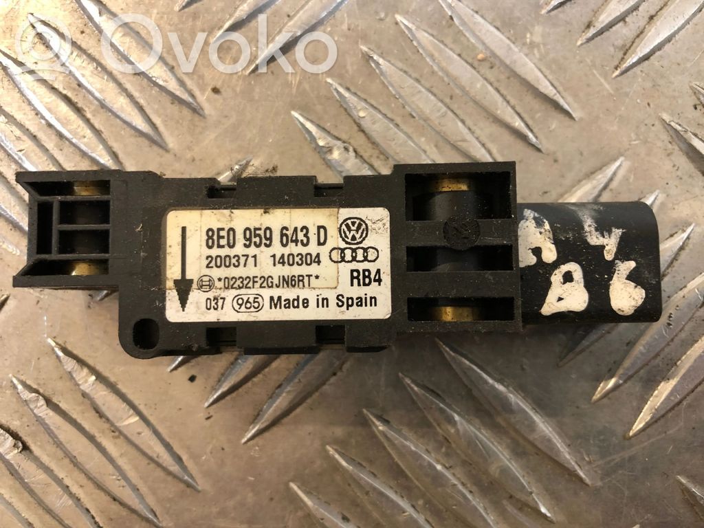 Audi A4 S4 B6 8E 8H Sensor impacto/accidente para activar Airbag 