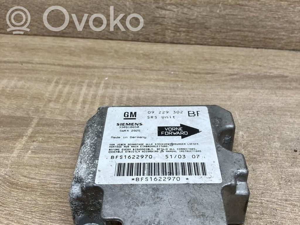 Opel Astra G Module de contrôle airbag