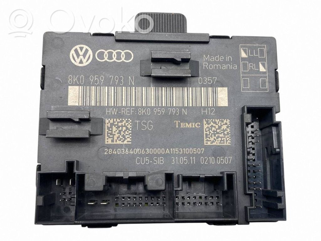 Audi A4 S4 B8 8K Unidad de control/módulo de la puerta