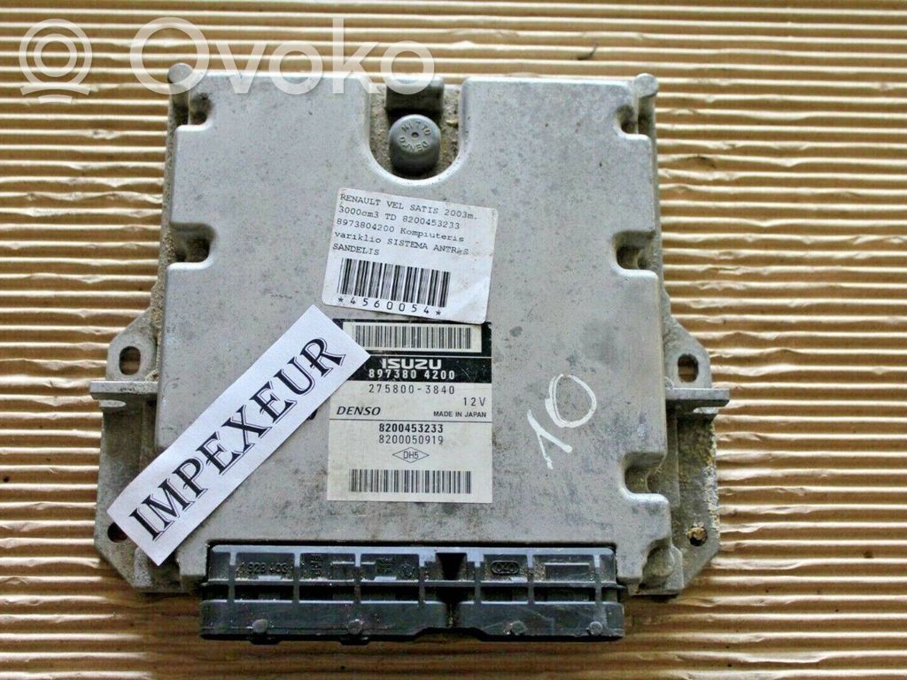 Renault Vel Satis Engine control unit/module 