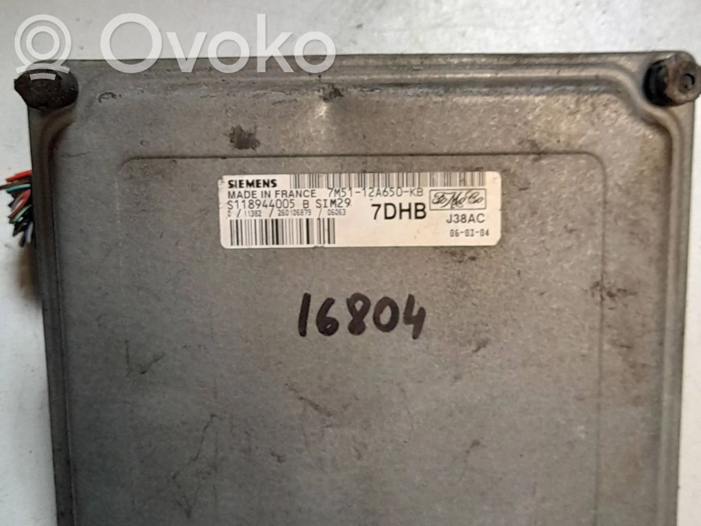 Engine control unit/module   7M5112A650KB,S118944005B