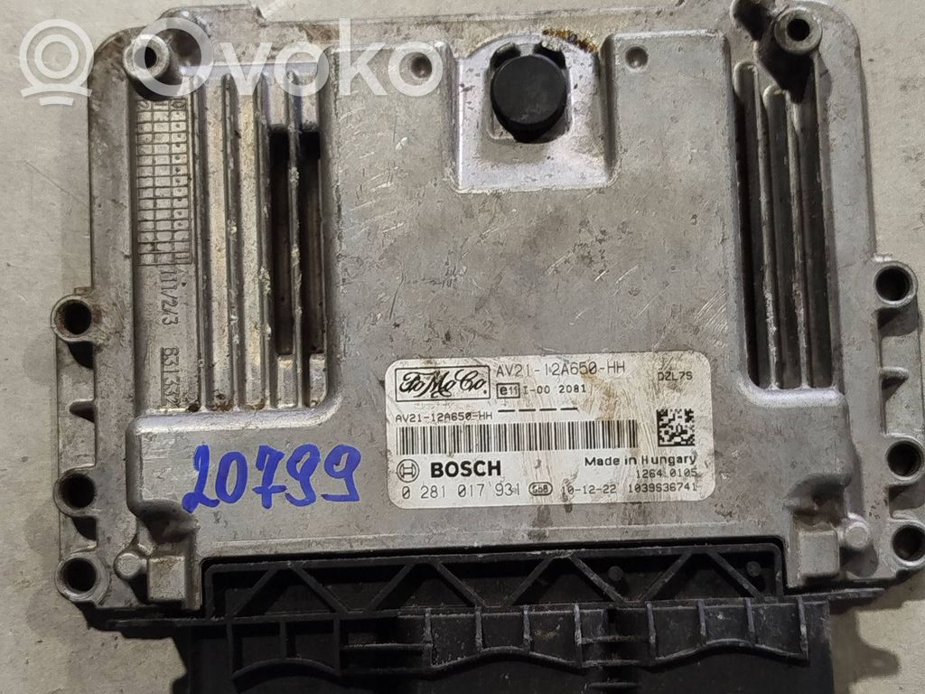 Engine control unit/module   AV2112A650HH,0281017931,AV2112A650HH