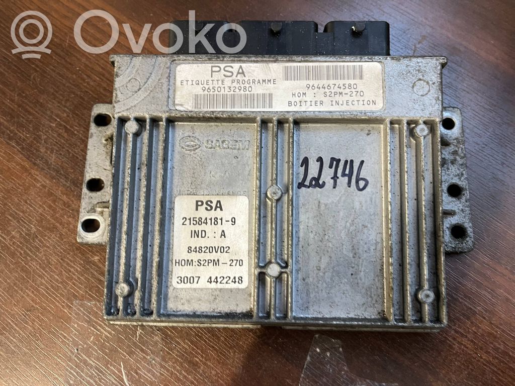 Citroen Xsara Picasso Engine control unit/module 