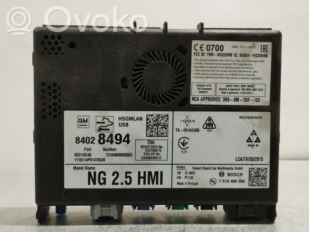 Opel Astra K Unitate principală radio/CD/DVD/GPS 