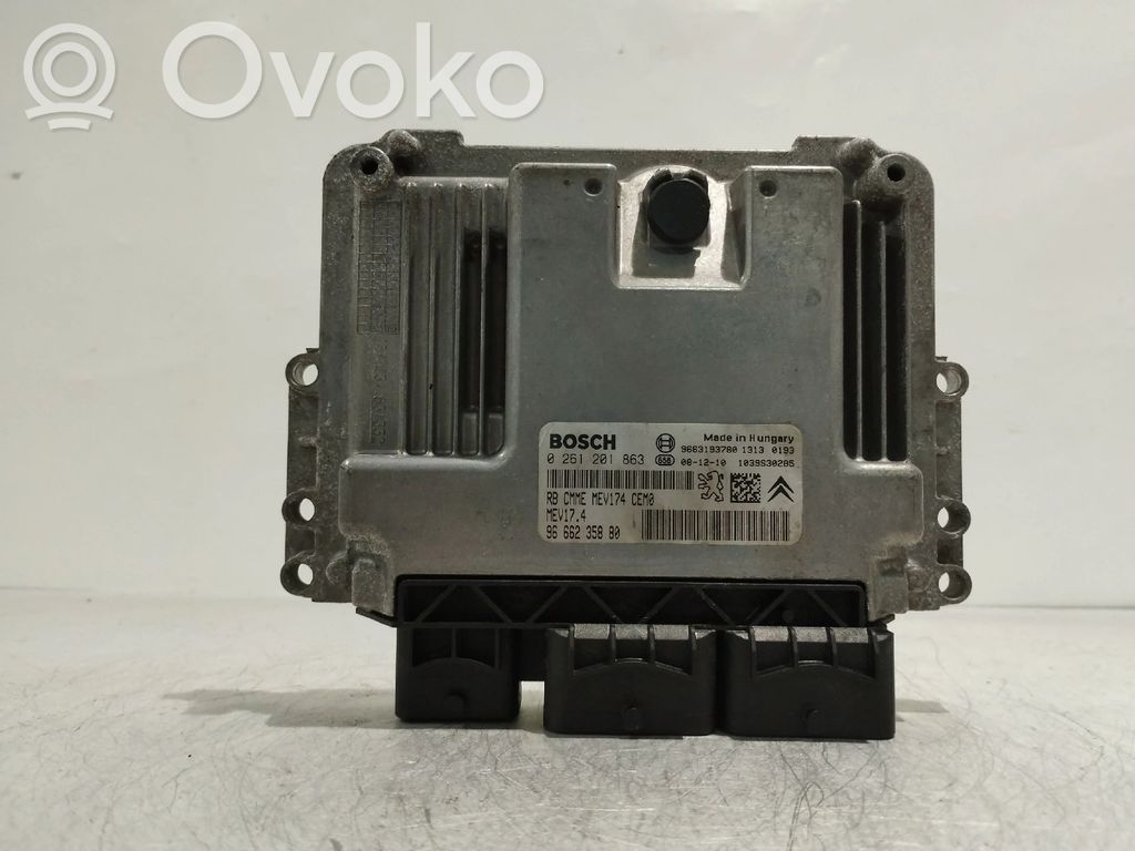 Unidad de control/módulo del motor   9666235880,0261201863,9663193780,MEV174