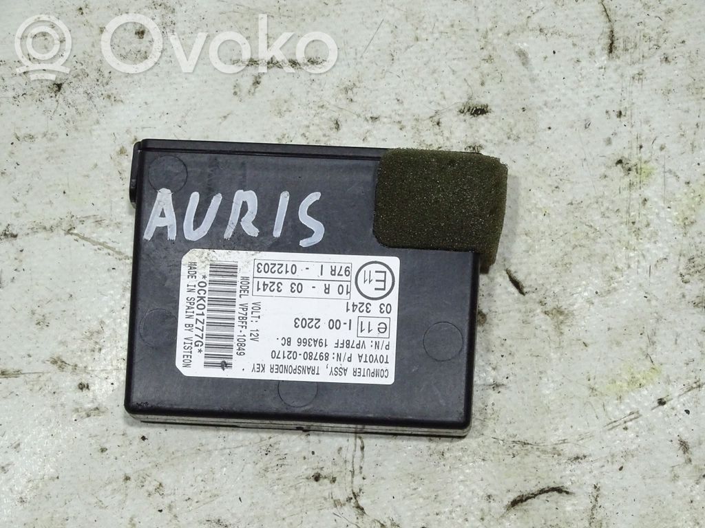 Toyota Auris 150 Unitate/modul comandă imobilizator 