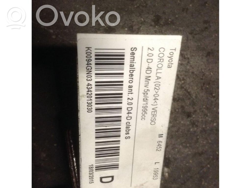 Eje de transmisión delantero   434200F020