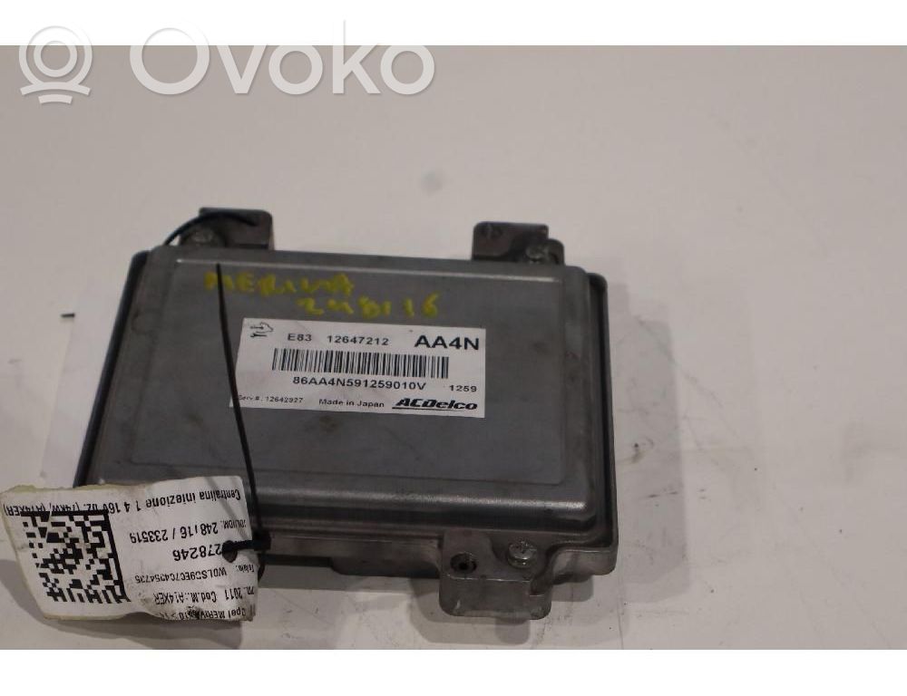 Opel Meriva B Unité / module de commande d'injection de carburant 