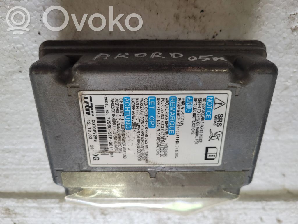 Honda Accord Centralina/modulo airbag 