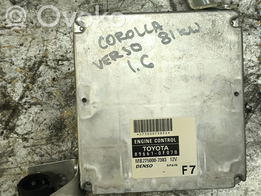 Toyota Corolla Verso E121 Engine control unit/module 
