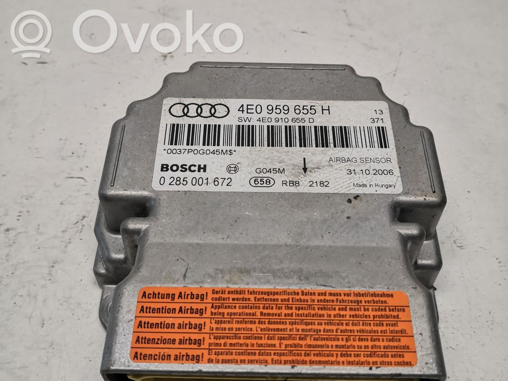 Audi A8 S8 D3 4E Airbag control unit/module 