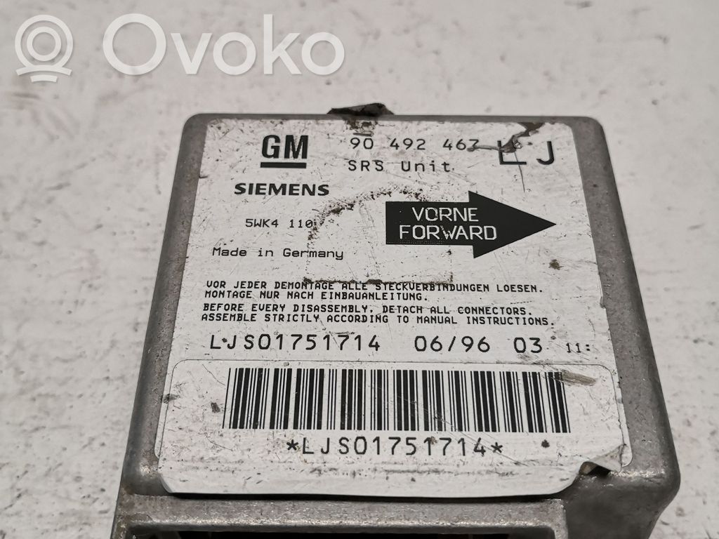 Opel Omega B1 Airbag control unit/module 