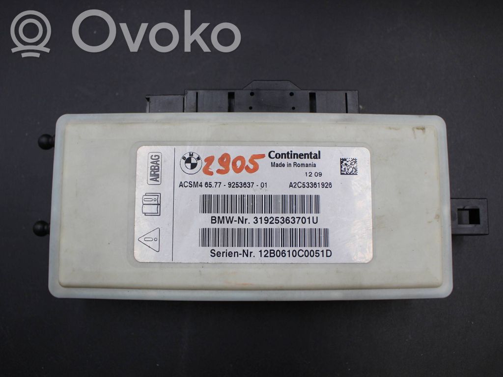 Sterownik / Moduł Airbag   9253637,A2C53361