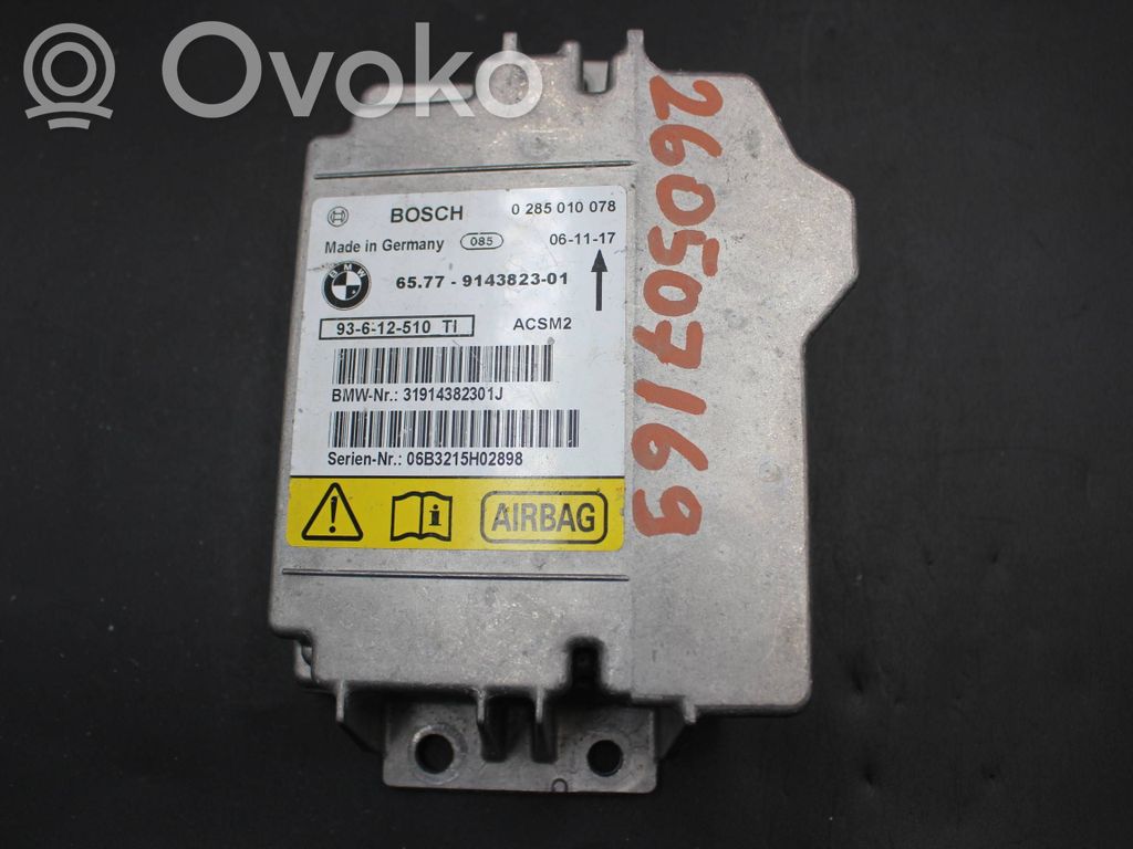 Sterownik / Moduł Airbag   9143823,0285010078,12510