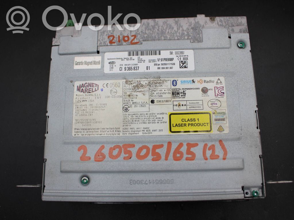 Panel / Radioodtwarzacz CD/DVD/GPS   9365837,F0201407502,CQM10831C,MM00FFC0236691