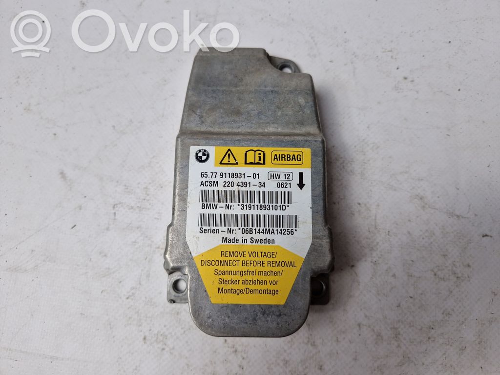 Unidad de control/módulo del Airbag   9118931,2204391,31911893101D
