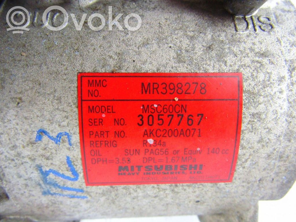 Mitsubishi Space Star Compresseur de climatisation 