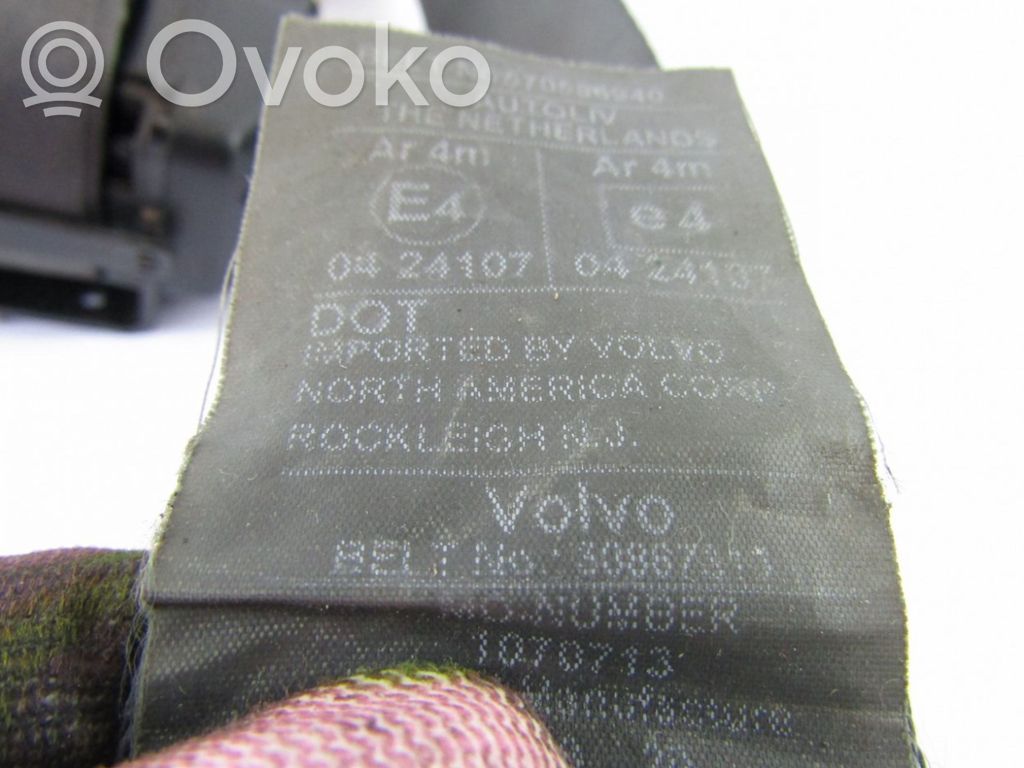 Volvo S40, V40 Pas bezpieczeństwa fotela tylnego 