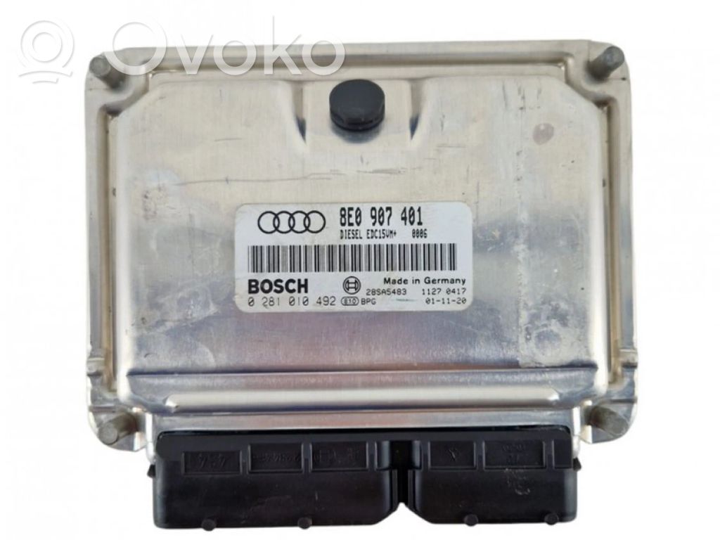 Unitate/modul de control motor   8E0907401,0281010492