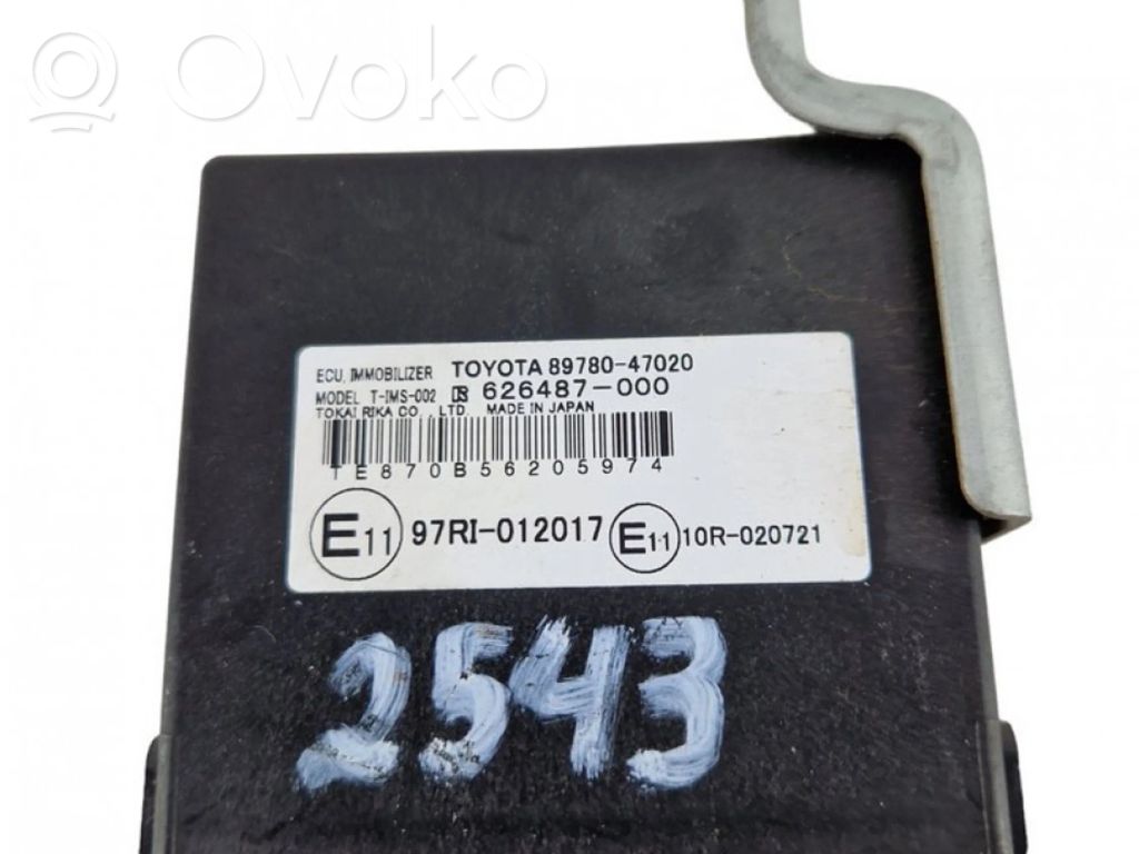 Toyota Prius (NHW20) Centralina/modulo immobilizzatore 