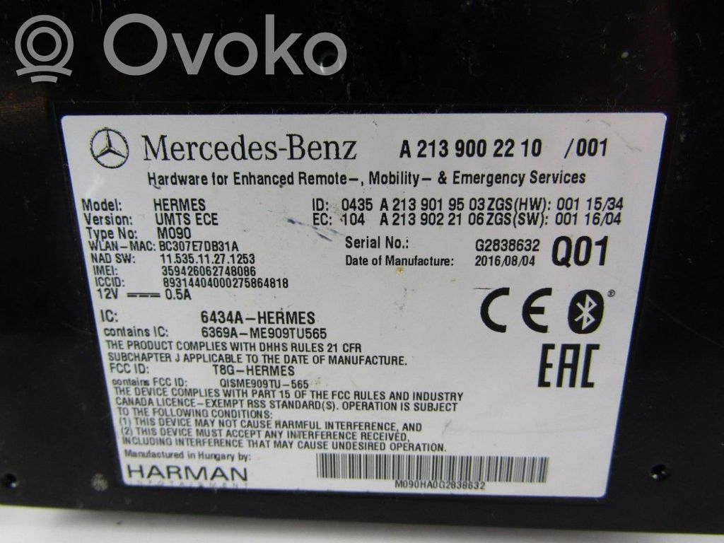 Module unité de contrôle Bluetooth   A2139002210