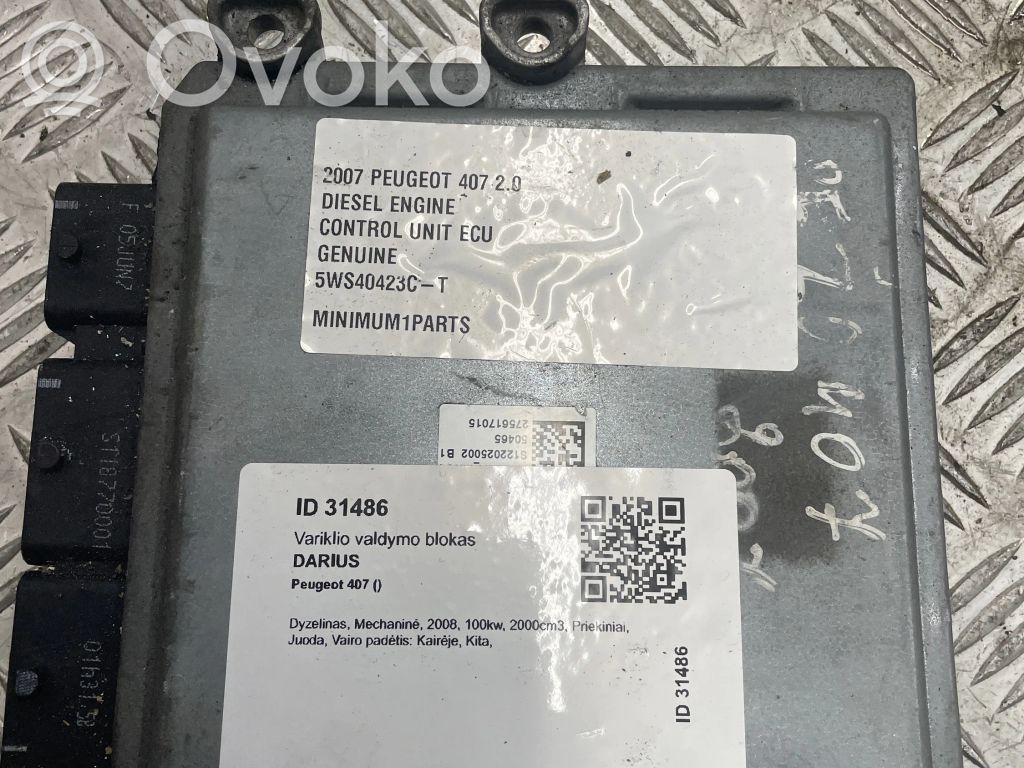 Peugeot 407 Engine control unit/module 