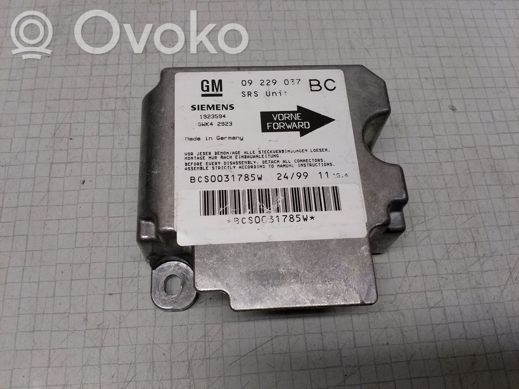 Opel Astra G Airbag control unit/module 