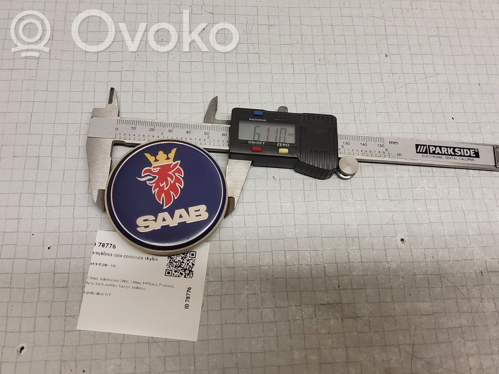 Saab 9-5 Rūpnīcas varianta diska centra vāciņš (-i) 